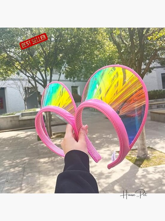 2 Pack Clip-on Sun Visor Hats Iridescent Clear Sport Outdoor Cap Adjustable main image 7